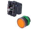 Comutator Apasare Schneider Electric 22mm 1NC 1NO LED Portocaliu IP66 Harmony XB5 230V