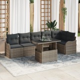 Gossi set canapea gradina 7 piese cu perne din ratan gri