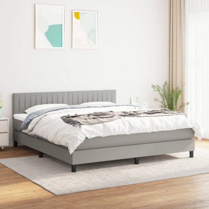 vidaXL Pat continental, gri deschis, 180x200 cm, material textil 3140233
