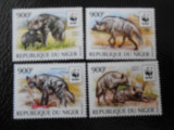 N iger-Fauna wwf,hiene-serie completa,nestampilate MNH, Nestampilat