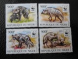 N iger-Fauna wwf,hiene-serie completa,nestampilate MNH