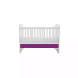Cumpara ieftin Patut Eurogloria Como fara sertar - Alb cu Violet + Saltea cocos confort 120 x 60 x 12 cm