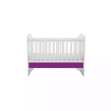 Patut Eurogloria Como fara sertar - Alb cu Violet + Saltea cocos confort 120 x 60 x 12 cm