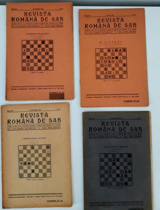 Carte veche Revista romana de sah cinci numere 1939-1940