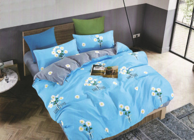 Lenjerie de pat pentru o persoana cu husa de perna dreptunghiulara, Hye, bumbac mercerizat, multicolor foto