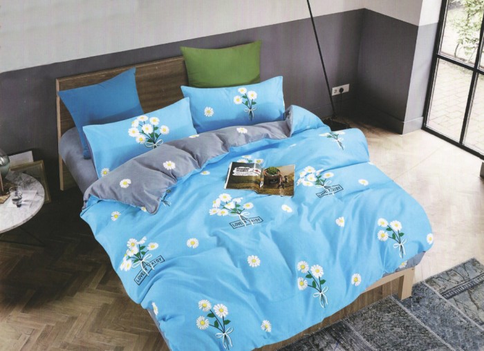Lenjerie de pat pentru o persoana cu 2 huse de perna patrata, Hye, bumbac mercerizat, multicolor