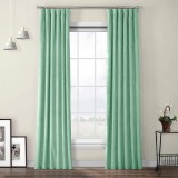 Draperie din catifea cu rejansa din bumbac tip fagure, Madison, 250x240 cm, densitate 700 g/ml, Sage Green, 1 buc