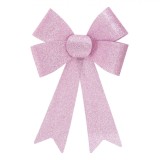 Fundă Decorativă Crăciun, Roz, 22x33cm, PVC, Glitter, Oem