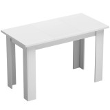HOMCOM Masă de dining modernă cu spațiu de depozitare, 120 cm, albă | Aosom Romania