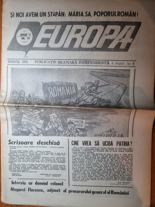 europa martie 1991- art printesa margareta