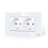 Priza Dubla cu Rama din Sticla LUXION, Standard Italian, 4M SmartElectro IntelligentHouse