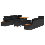 vidaXL Set de canapele pentru grădină 11 pcs Negru Rattan poli 3364834