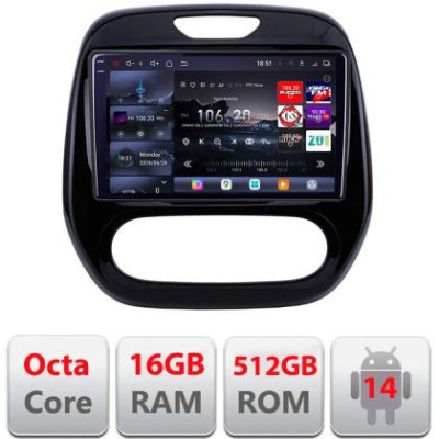 Navigatie Renault Captur 2013-2020 Android radio gps internet 8 core QLED 2K 16+512 360 Edotec CarStore Technology foto