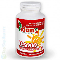 Vitamina D-5000 softgel 120cps. (imunitate, oase, muschi, nervi) Adams foto