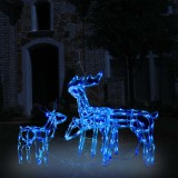 vidaXL Instalație de lumini de Crăciun cu reni, 3 piese, 229 LED-uri