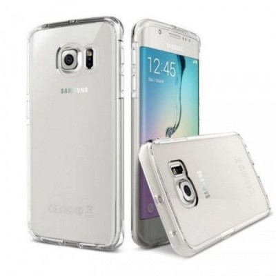 Pachet husa protectie Samsung Galaxy S7 Slim TPU Transparent cu folie de sticla gratis foto