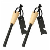 Cumpara ieftin Set 2 x amnar supraviețuire robust cu m&acirc;ner lemn și racletă multifuncțională, DEPOX&reg;, lemn, 12 cm