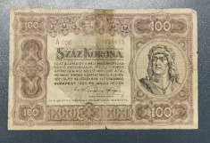 Ungaria 100 Korona 1920 raruta