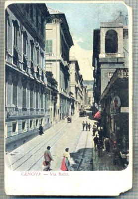AD 647 C. P. VECHE - GENOVA - VIA BALBI -CIRC1907- JEAN GOLDENBERG-TURNU SEVERIN foto