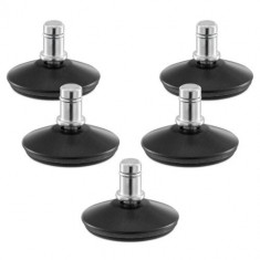 Set 5 Picioare pentru scaun de birou tija 11 mm, Kwmobile, Negru, Otel, 56094.02