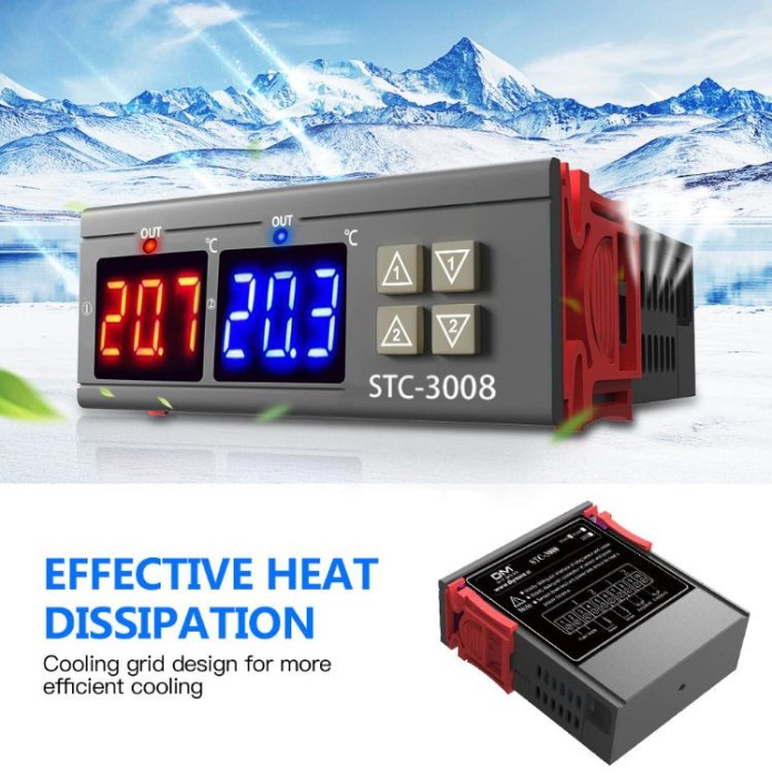 Termostat dublu control dual afisaj 220V maternitate incubator STC 3008