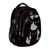 Ghiozdan scolar Majewski ST Right, BP06, Night Cats, 4 compartimente, 42 x 31 x 22 cm