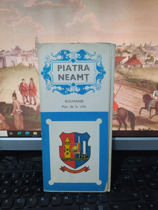 Piatra Neamț, Roumanie, Plan de la ville, text &icirc;n limba franceză, c. 1980, 109
