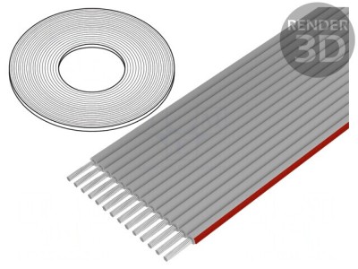 Cablu bandă 1,27mm Cu 16x28AWG neecranat PVC foto