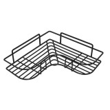 Organizator pentru baie si bucatarie, din metal, prindere ventuze cu lipici, rezistente la apa, negru
