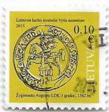 Lituania (2) - Introducerea monedelor Euro, 2015 - 0,10 Euro, obliterata, Istorie, Stampilat