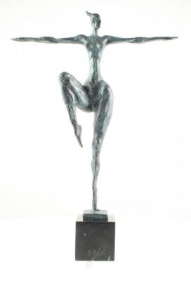 Nud modern - statueta din bronz pe soclu din marmura JK-58 foto