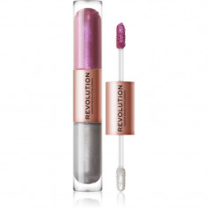 Makeup Revolution Double Up lichid fard ochi 2 in 1 culoare Subliminal Lilac 2x2,2 ml