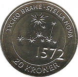 Danemarca 20 Kroner 2013 - Margrethe II (Tycho Brahe) 27mm KM-962, UNC !!!