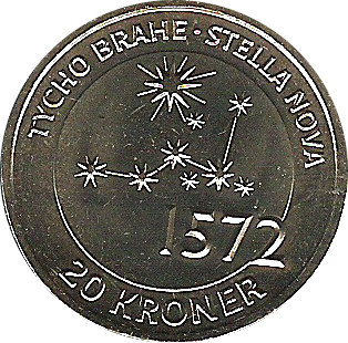 Danemarca 20 Kroner 2013 - Margrethe II (Tycho Brahe) 27mm KM-962, UNC !!! foto