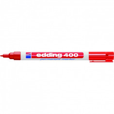 Marker permanent, Edding, 400, varf rotund 1mm, rosu foto