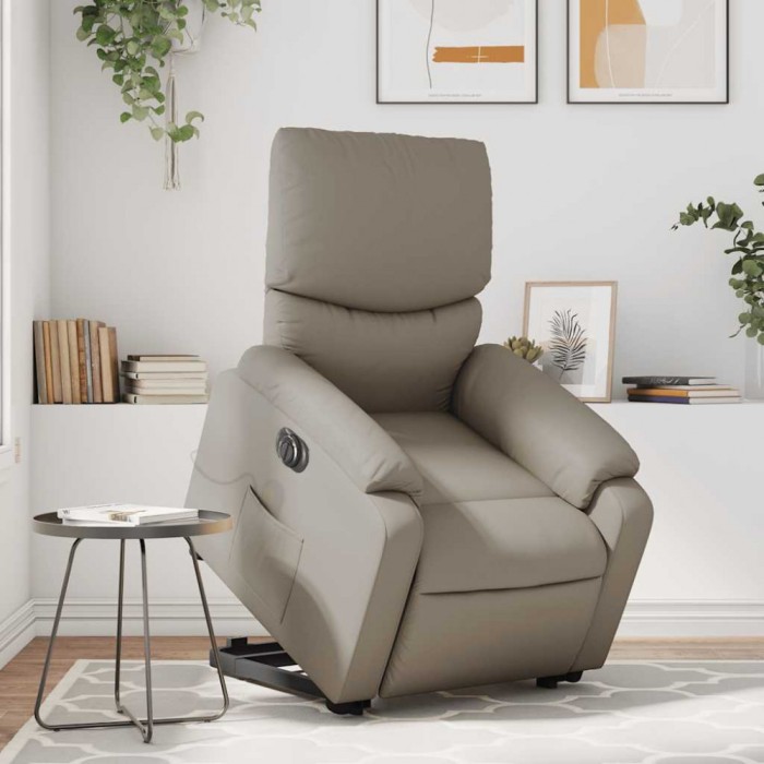 vidaXL Fotoliu electric masaj rabatabil cu ridicare, cappuccino
