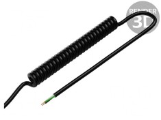 Cablu spiralat neecranat PUR negru 0,2m-0,8m 300V 3x0,22mm2