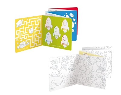 Carte de colorat si trasat linii pentru copii Banana Panda I Love Coloring, imagini cu Spatiul Cosmic, 12 ilustratii de trasare si colorare, 2 imagini foto