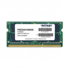 Memorie laptop Patriot 4GB DDR3 1600MHz CL11 foto