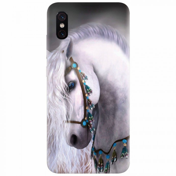 Husa silicon pentru Xiaomi Mi 8 Pro, White Horse