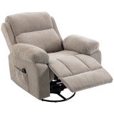 HOMCOM Fotoliu relax Fotoliu TV Fotoliu de masaj rotativ 360&deg; cu &icirc;ncălzire, masaj, aspect chenille, bej | Aosom Romania