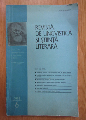 Revista de lingvistica si stiinta literara, nr. 6, 1991 foto