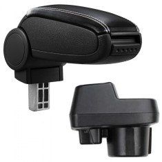 Cotieră pentru Opel Corsa F (07.2019 - ) negru piele ecologica cu cusatura alba ()