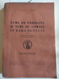 Nume de persoane si nume de animale in Tara Oltului de Stefan Pasca, 1936