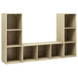 Cumpara ieftin Dulapuri TV, 3 buc stejar sonoma, 107x35x37 cm, lemn prelucrat