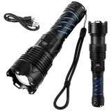 Lanterna tactica LED Trizand 1500 lm cu zoom, USB-C si baterie 5000 mAh