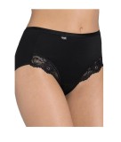 Cumpara ieftin Chilot clasic cu talie inalta Sloggi Romance Maxi, negru, 44 - OUTLET