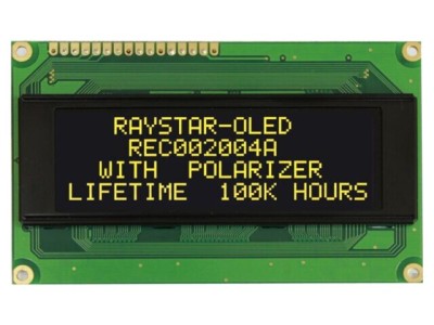 OLED Alfanumeric 20x4 RAYSTAR OPTRONICS Galben 98x60x10mm PIN 16 foto