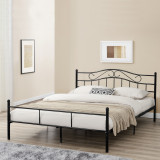 Pat metalic Agnes 208x166x84cm negru [en.casa] HausGarden Leisure