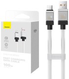 CABLU alimentare si date Baseus, Fast Charging Data Cable pt. smartphone, USB (T) la USB Type-C (T), 100W, 1m, alb, &quot;CAKW000602&quot; (include TV 0.18lei)